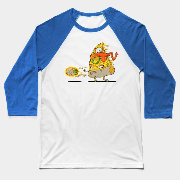 HADOUKEN PIZZA Baseball T-Shirt by FernandoSala